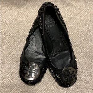 Tory Burch Black-Silver flats